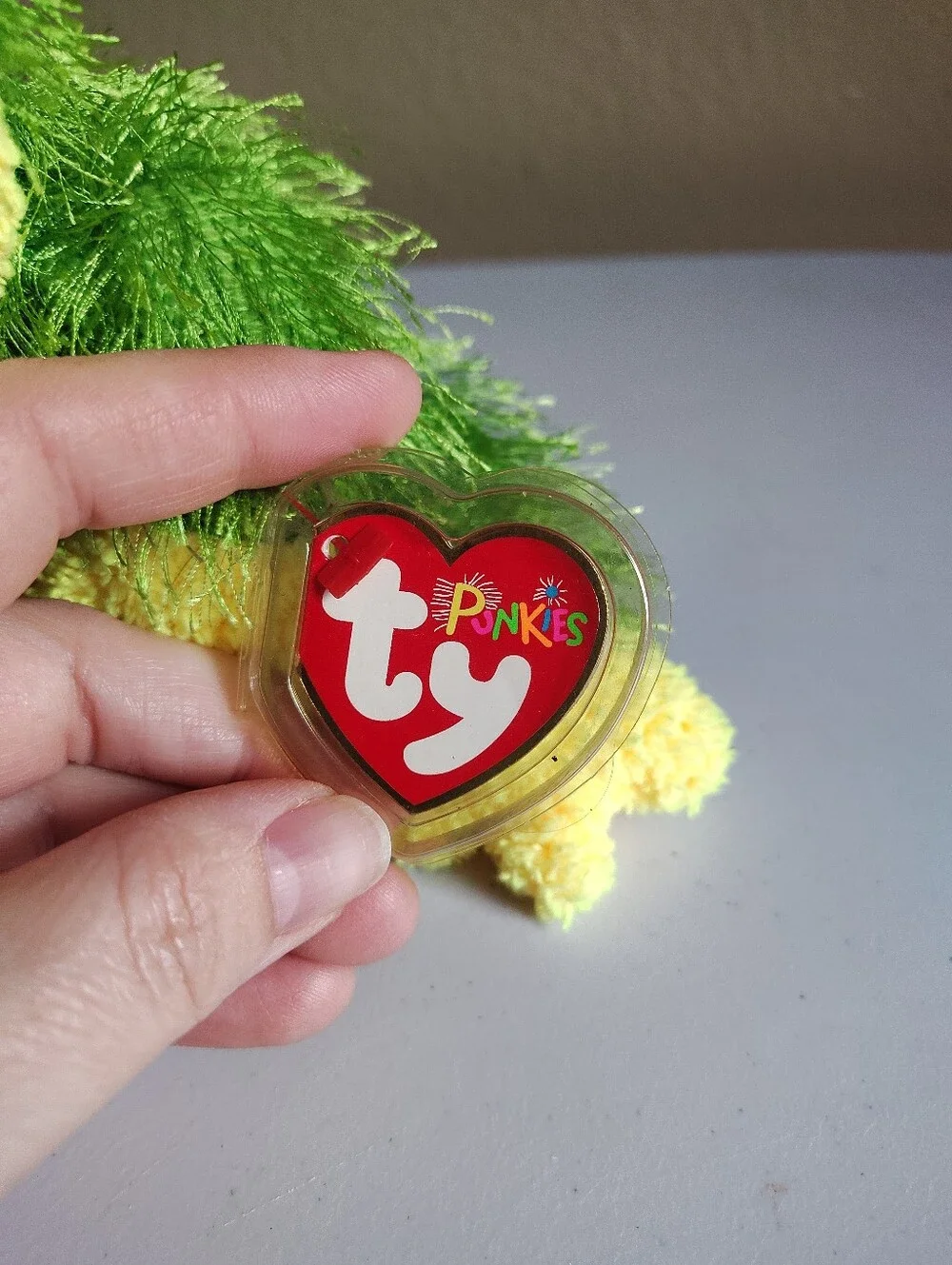 Ty Beanie Baby Punkies Hopscotch The Frog Plush 2002 Green Fuzzy Stuffed Animal